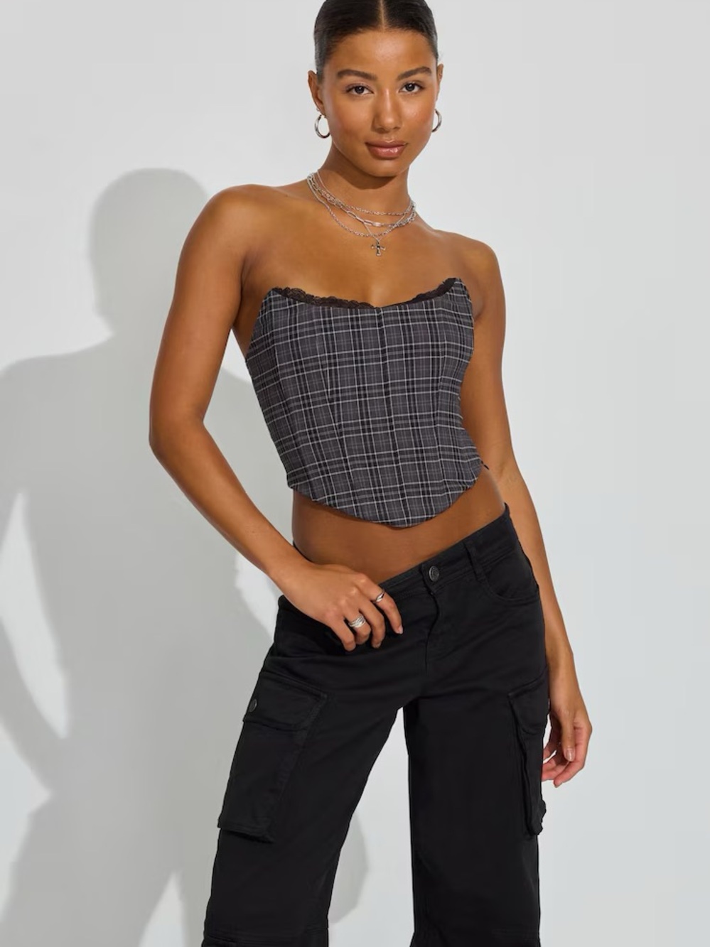 GARAGE Lace Trim Strapless Bustier